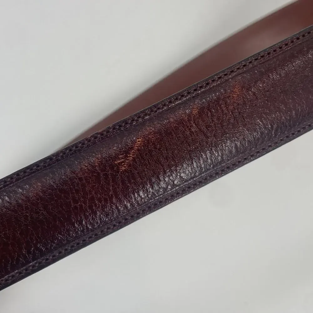 Perry Ellis portfolio dark brown leather belt